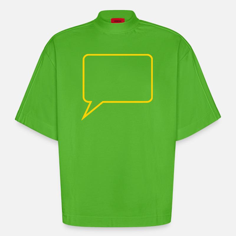 Personalize your own speech bubble comic - Heavyweight Oversized Organic Boxy T-Shirt Made in EU - Apple Neon