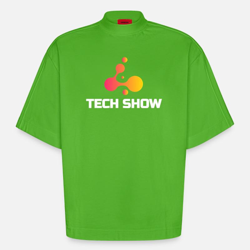 Technikshow Neon Blob Tee - Heavyweight Oversized Organic Boxy T-Shirt Made in EU - Apple Neon
