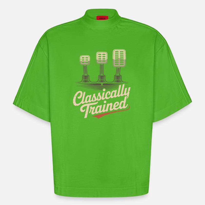 Classically Trained Petrolhead KFZ Mechaniker - Heavyweight Oversized Organic Boxy T-Shirt Made in EU - Apple Neon