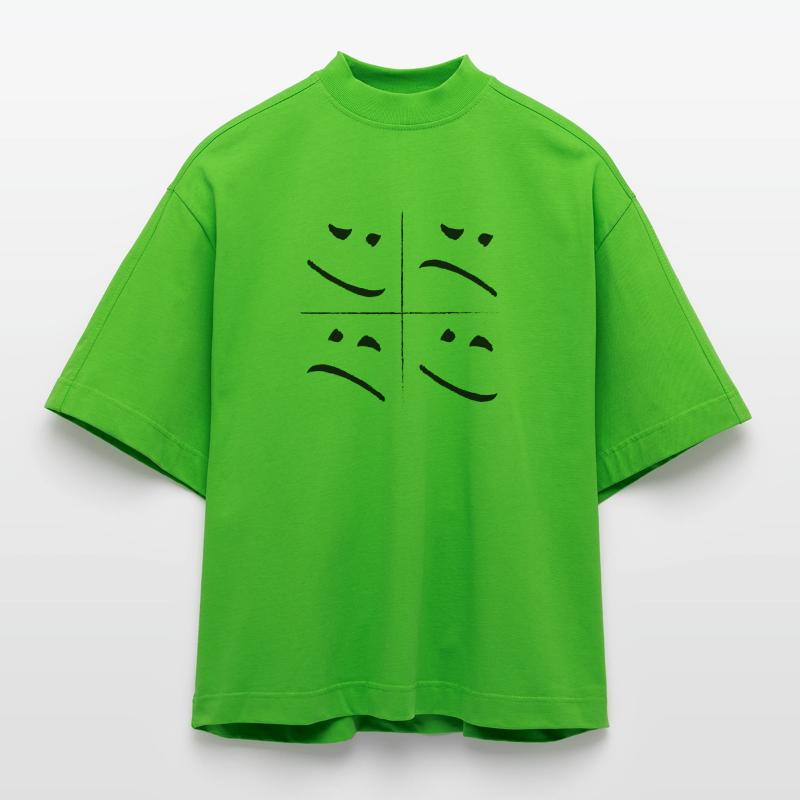 split face sad good Heavyweight Oversized Organic Boxy T-Shirt Made in EU