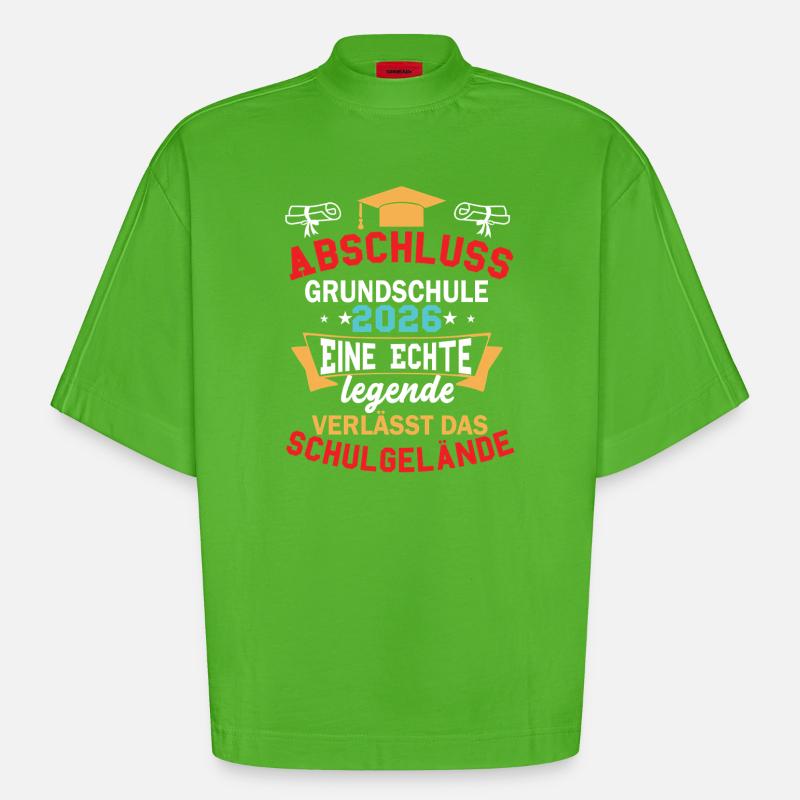 Abschluss 2026: Eine echte Legende - Heavyweight Oversized Organic Boxy T-Shirt Made in EU - Apple Neon