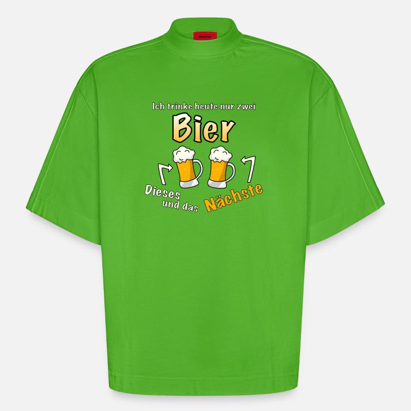 Noch ein Bier, bitte - Heavyweight Oversized Organic Boxy T-Shirt Made in EU - Apple Neon