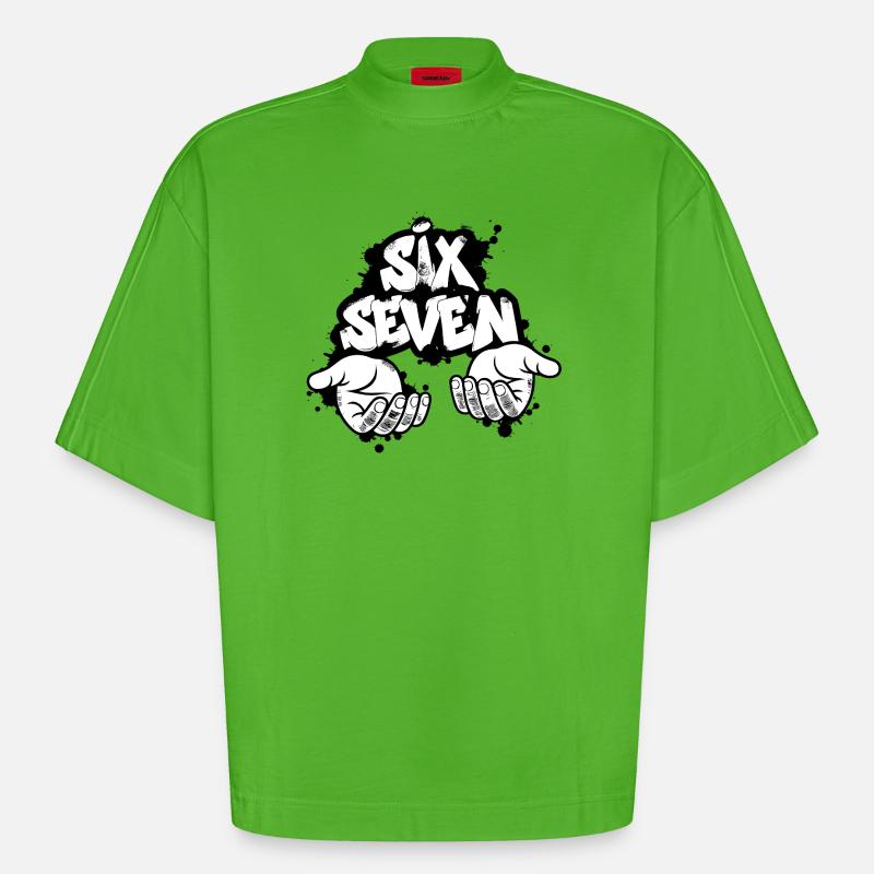 Sei Sette Graffiti - Maglietta boxy ecologica oversize Heavyweight Made in UE - Apple Neon