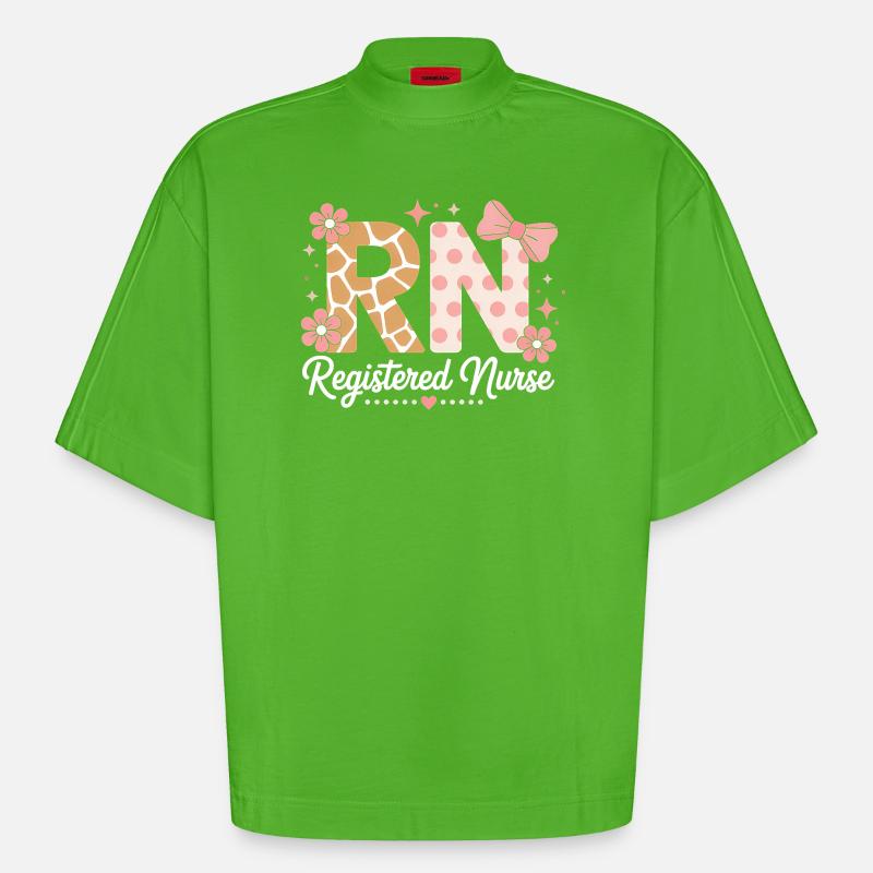 Krankenschwester Sprüche Krankenschwester Geschenk - Heavyweight Oversized Organic Boxy T-Shirt Made in EU - Apple Neon