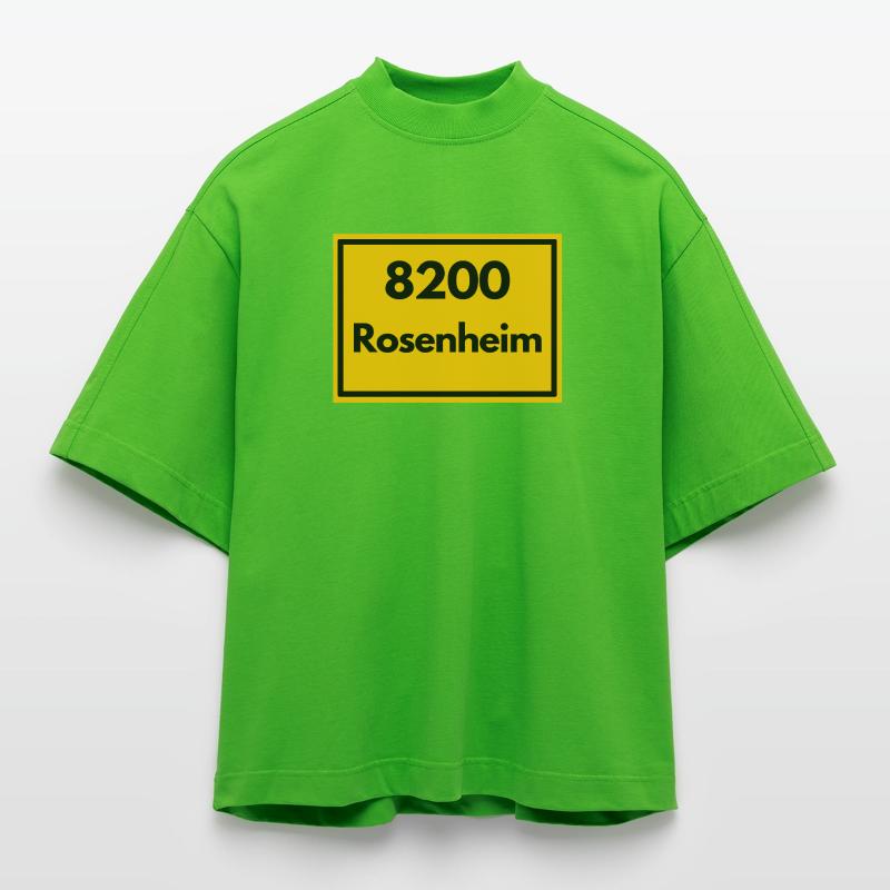 OLD POSTCODE POSTCODE RETRO 8200 ROSENHEIM Heavyweight Oversized Organic Boxy T-Shirt Made in EU