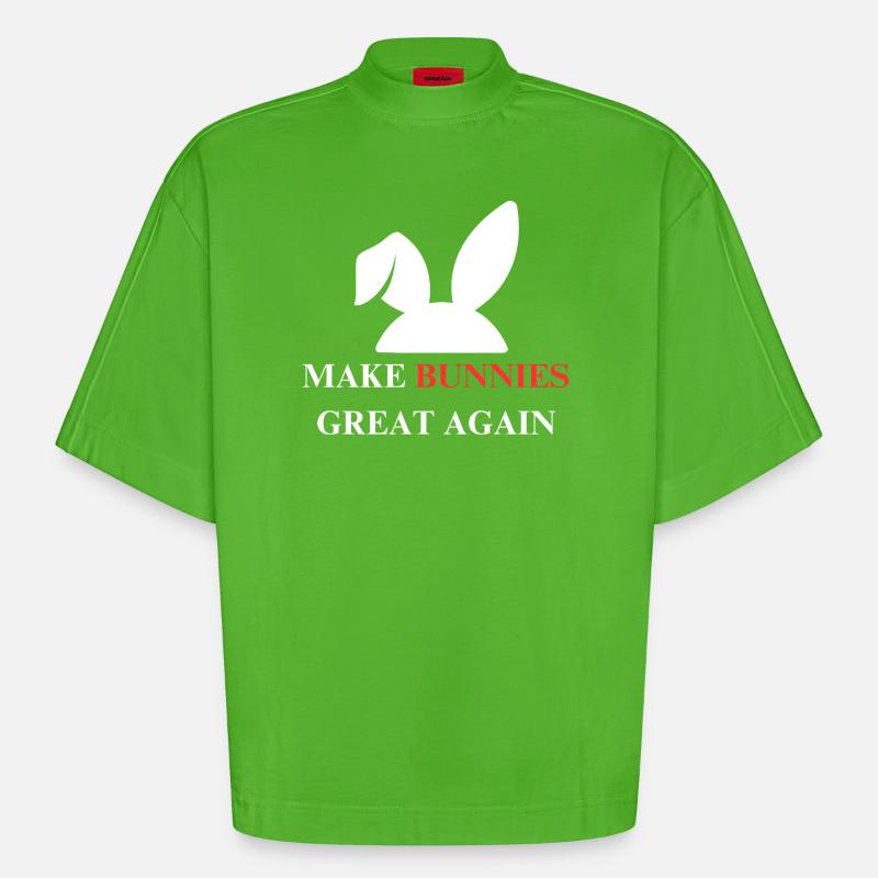 Make bunnies great again - Heavyweight Oversized Organic Boxy T-Shirt Made in EU - Apple Neon