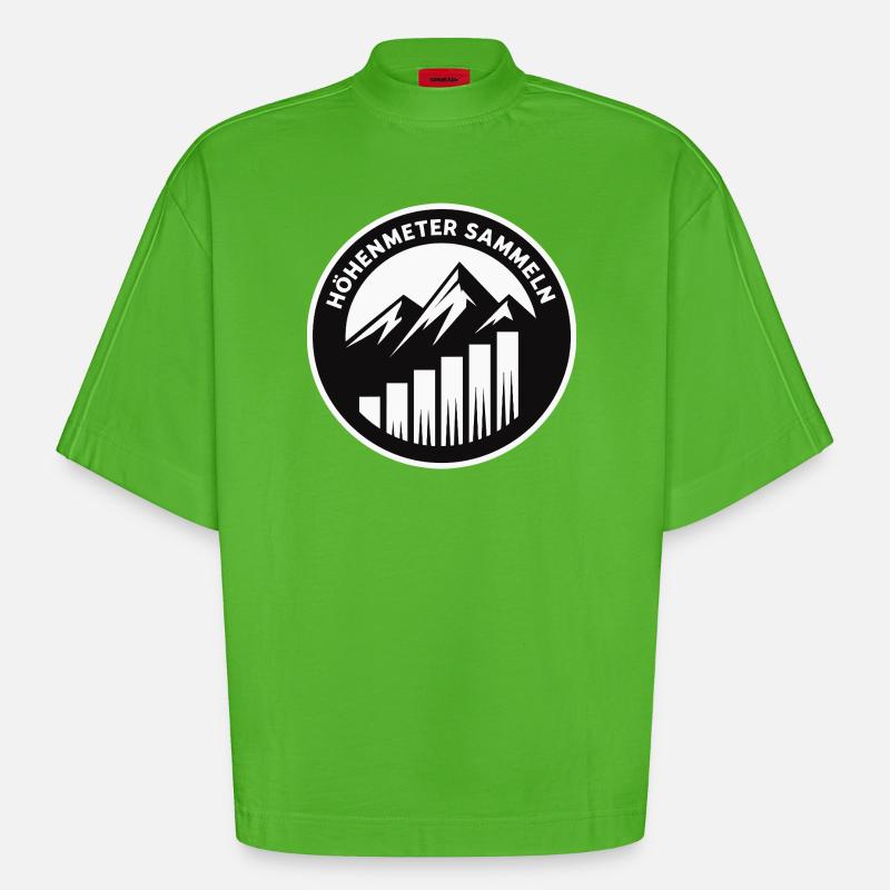 Indsaml højdemeter - Heavyweight oversized organic boxy T-shirt made in EU - Apple Neon