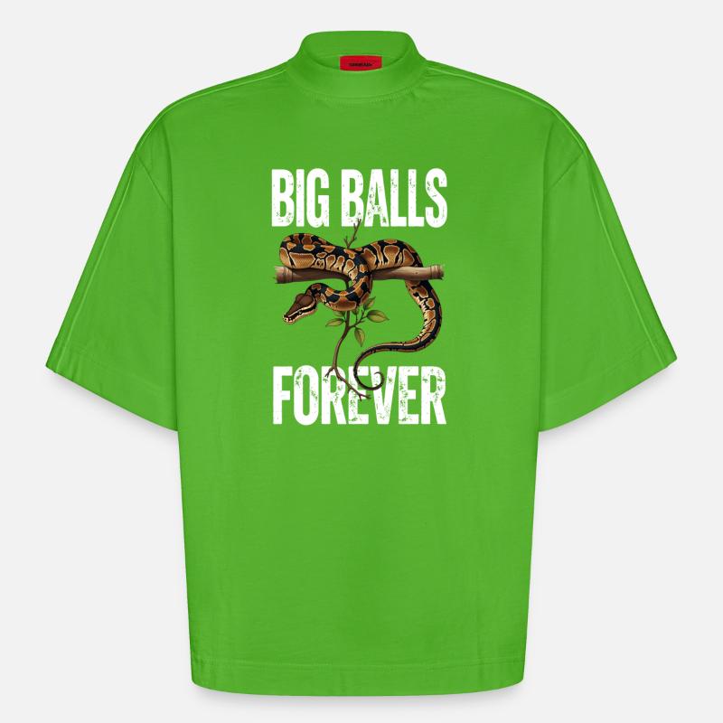 Königspython Schlangen Liebhaber Terrarium Python - Heavyweight Oversized Organic Boxy T-Shirt Made in EU - Apple Neon