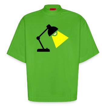 Schreibtischlampe Licht Idee - Heavyweight Oversized Organic Boxy T-Shirt Made in EU - Apple Neon - Vorne