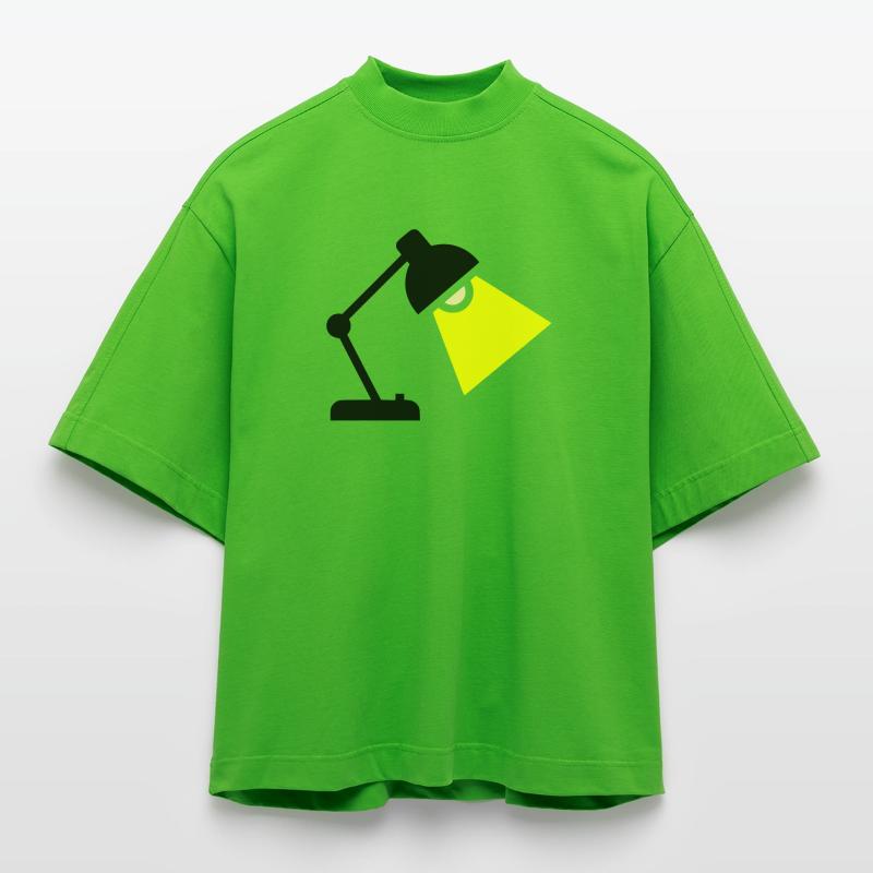Idée de lampe de bureau T-shirt bio épais oversize Boxy fabriqué en UE