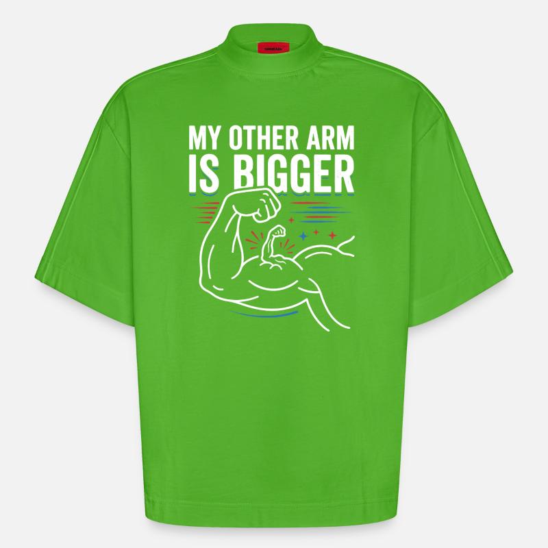 Anderer Arm Größer Meme - Heavyweight Oversized Organic Boxy T-Shirt Made in EU - Apple Neon