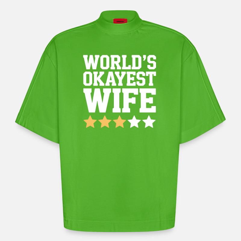 Die beste Ehefrau der Welt - Heavyweight Oversized Organic Boxy T-Shirt Made in EU - Apple Neon
