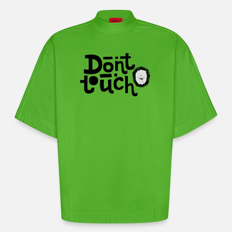Ne touche pas à un hérisson mignon - T-shirt bio épais oversize Boxy fabriqué en UE - Apple Neon