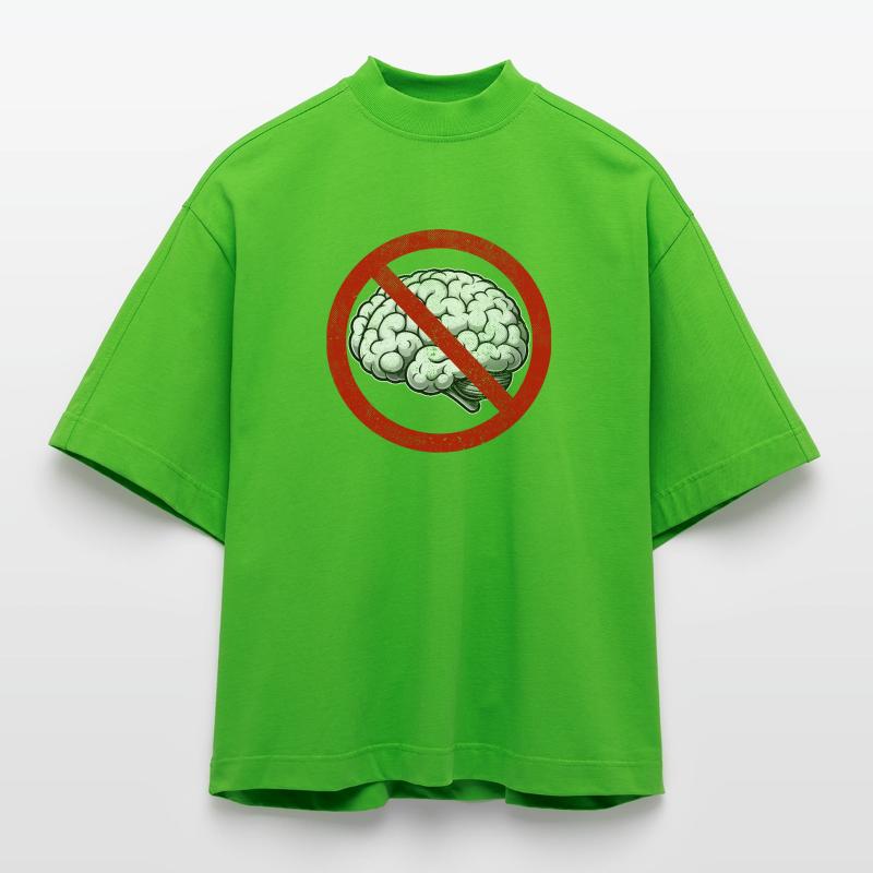 Pas d’utilisation du cerveau, pas de pensée, Camacho T-shirt bio épais oversize Boxy fabriqué en UE