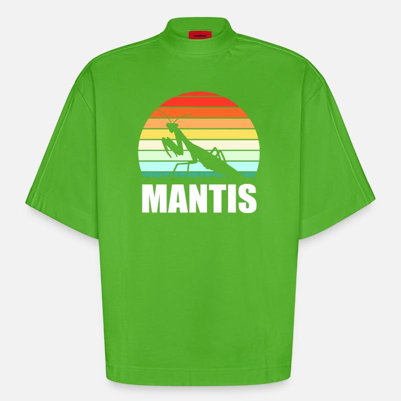Mantis Gottesanbeter Gottesanbeterin - Heavyweight Oversized Organic Boxy T-Shirt Made in EU - Apple Neon