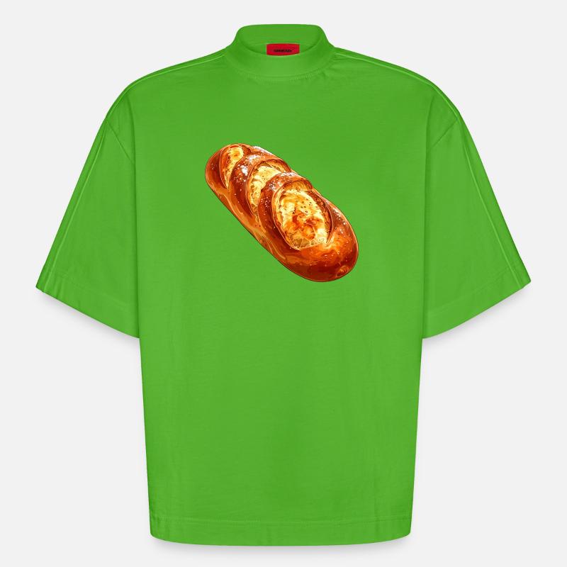 Brot oder Baguette - Heavyweight Oversized Organic Boxy T-Shirt Made in EU - Apple Neon