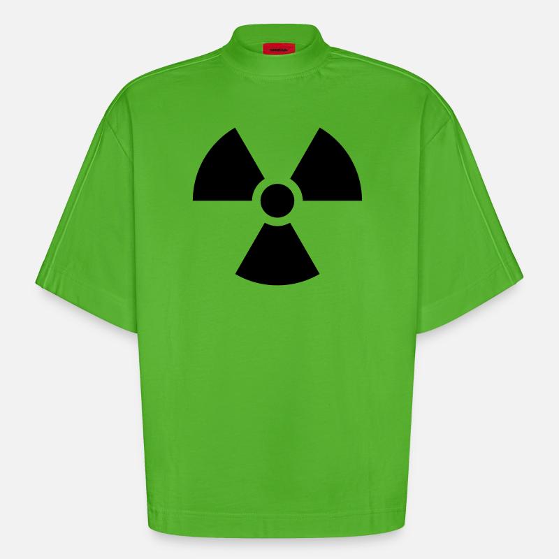 Atom Nuclear - Heavyweight Oversized Organic Boxy T-Shirt Made in EU - Apple Neon