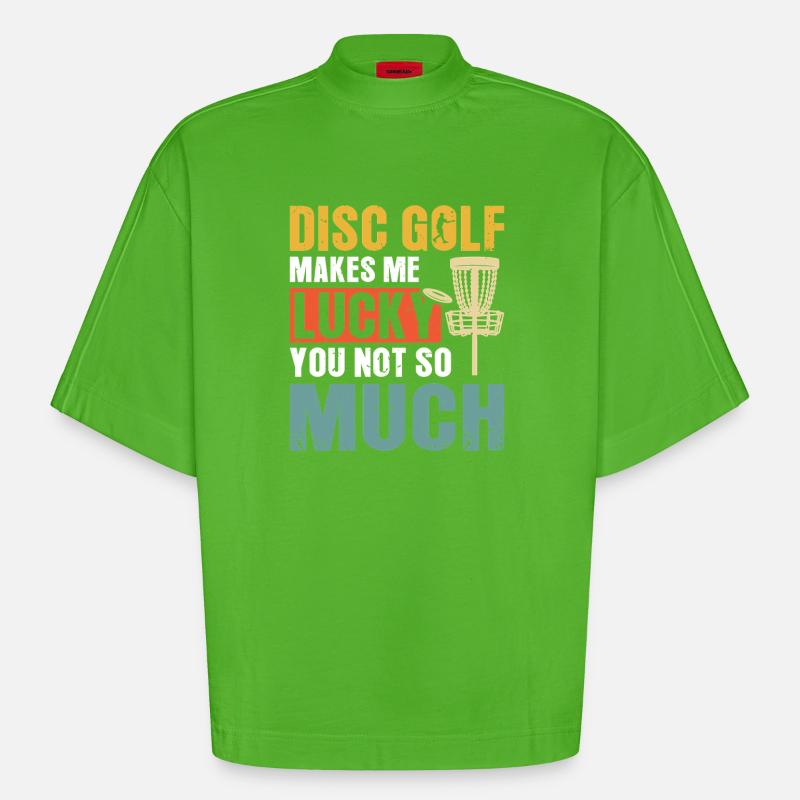 Disc Golf Geschenke Discgolf - Heavyweight Oversized Organic Boxy T-Shirt Made in EU - Apple Neon