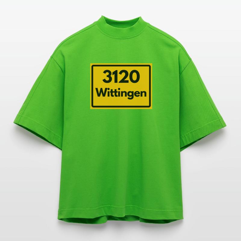 OLD POSTCODE POSTCODE RETRO 3120 WITTRINGEN Heavyweight Oversized Organic Boxy T-Shirt Made in EU
