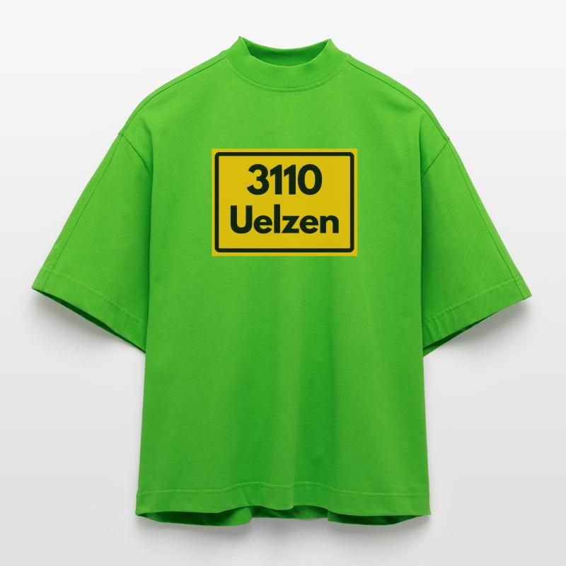 OLD POSTCODE ZIP CODE 3110 UELZEN HUNDERTWASSER Heavyweight Oversized Organic Boxy T-Shirt Made in EU