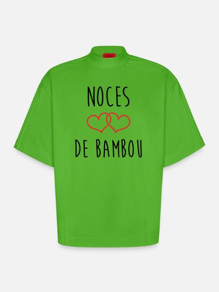 Bambushochzeit 79 Jahre Ehe - Heavyweight Oversized Organic Boxy T-Shirt Made in EU - Apple Neon