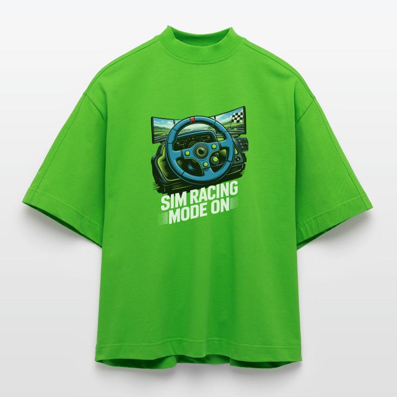 Mod de simulation de course T-shirt bio épais oversize Boxy fabriqué en UE
