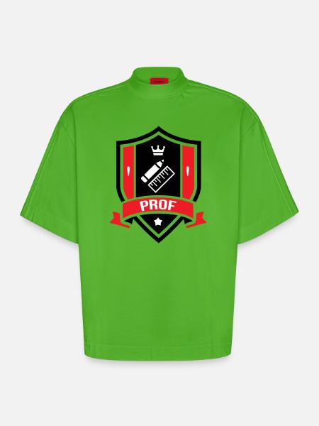 Akademisches Wappen Professor Couronne - Heavyweight Oversized Organic Boxy T-Shirt Made in EU - Apple Neon