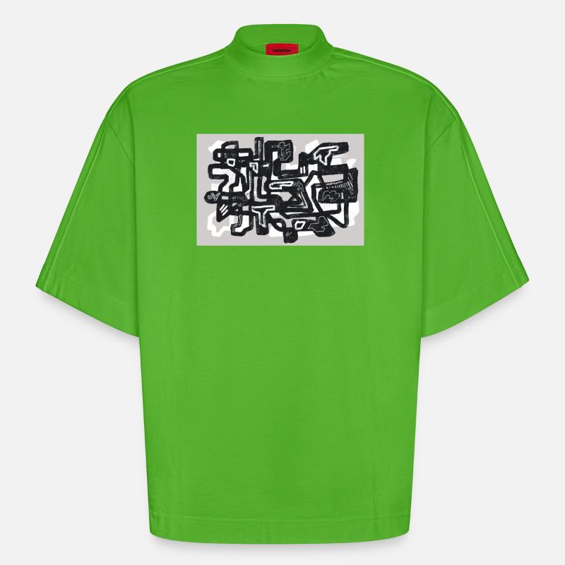 Small Turns - Heavyweight Oversized Organic Boxy T-Shirt Made in EU - Apple Neon