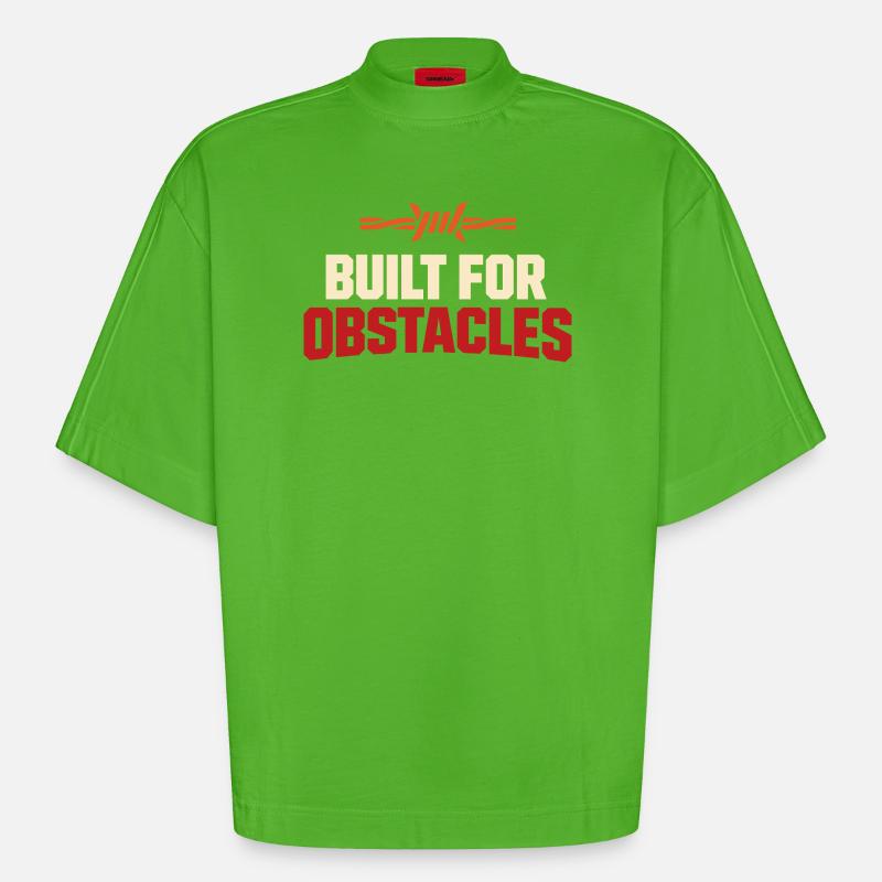 Parcours d’obstacles Course d’obstacles OCR - T-shirt bio épais oversize Boxy fabriqué en UE - Apple Neon