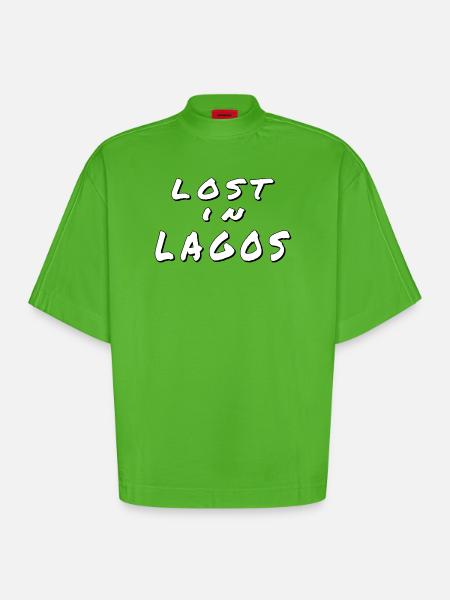 Lost in Lagos – Algarve Design - Heavyweight Oversized Organic Boxy T-Shirt Made in EU - Apple Neon