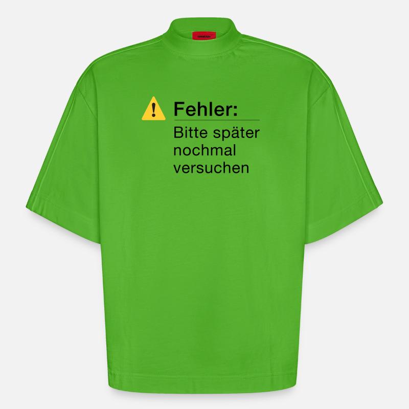 Fehler: Bitte noch einmal versuchen, Informatik - Heavyweight Oversized Organic Boxy T-Shirt Made in EU - Apple Neon