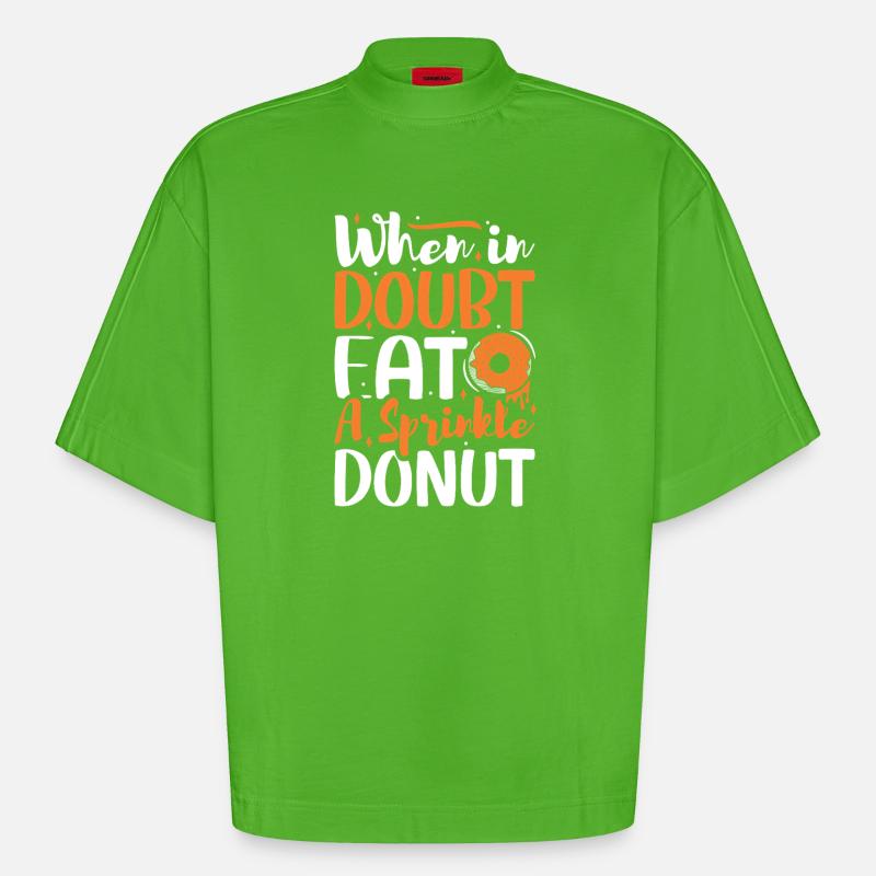 Restauration rapide en donuts - T-shirt bio épais oversize Boxy fabriqué en UE - Apple Neon