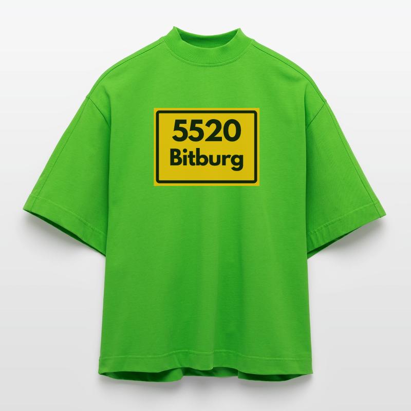 ANCIEN CODE POSTAL RETRO 5520 BITBURG T-shirt bio épais oversize Boxy fabriqué en UE
