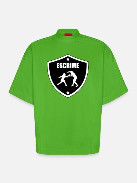 Fechtwappen: das Schild der Teilnehmer - Heavyweight Oversized Organic Boxy T-Shirt Made in EU - Apple Neon