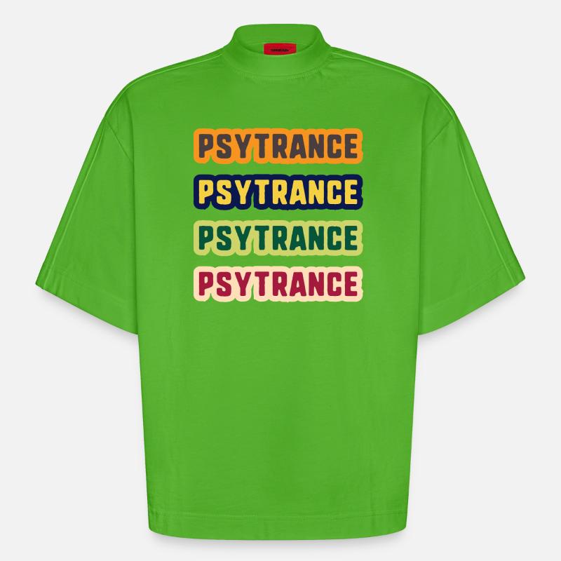 Psytrance-Farbstack - Heavyweight Oversized Organic Boxy T-Shirt Made in EU - Apple Neon