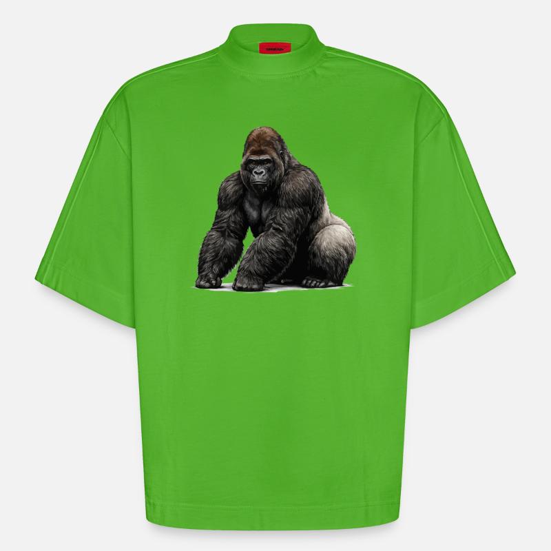 Gorilla Dyreliv Dyr - Heavyweight Oversized Organic Boxy T-skjorte produsert i EU - Apple Neon