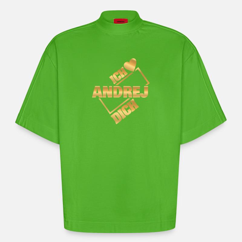 Andrej - T-shirt bio épais oversize Boxy fabriqué en UE - Apple Neon