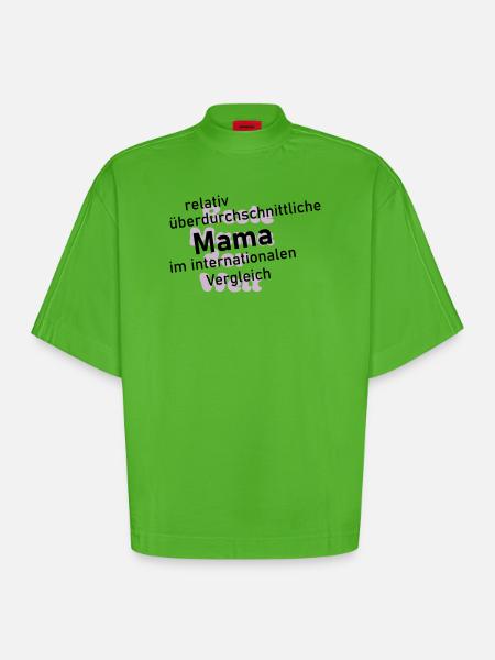 überdurchschnittliche mama - Heavyweight Oversized Organic Boxy T-Shirt Made in EU - Apple Neon