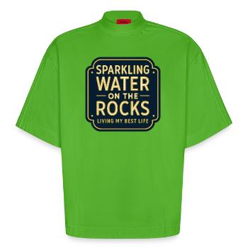Sparklendes Wasser auf Felsen Neon - Heavyweight Oversized Organic Boxy T-Shirt Made in EU - Apple Neon - Vorne
