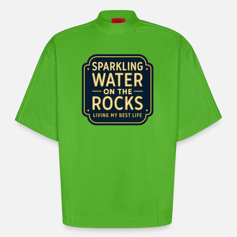 Sparklendes Wasser auf Felsen Neon - Heavyweight Oversized Organic Boxy T-Shirt Made in EU - Apple Neon