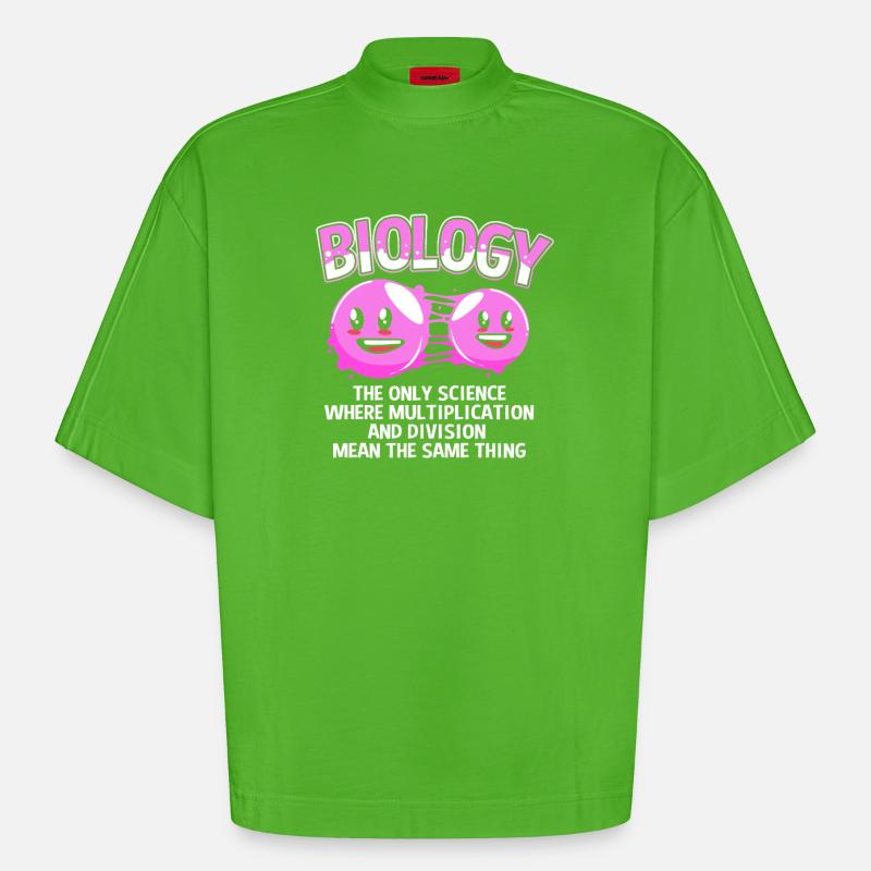 Molecule Structural Formula - Heavyweight Oversized Organic Boxy T-Shirt Made in EU - Apple Neon