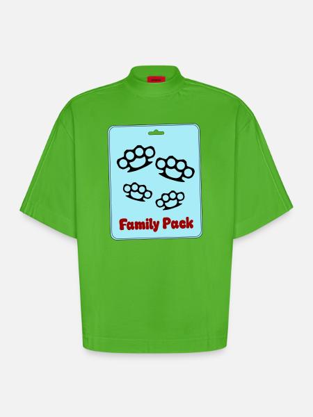 Family Pack - Heavyweight Oversized Organic Boxy T-Shirt Made in EU - Apple Neon
