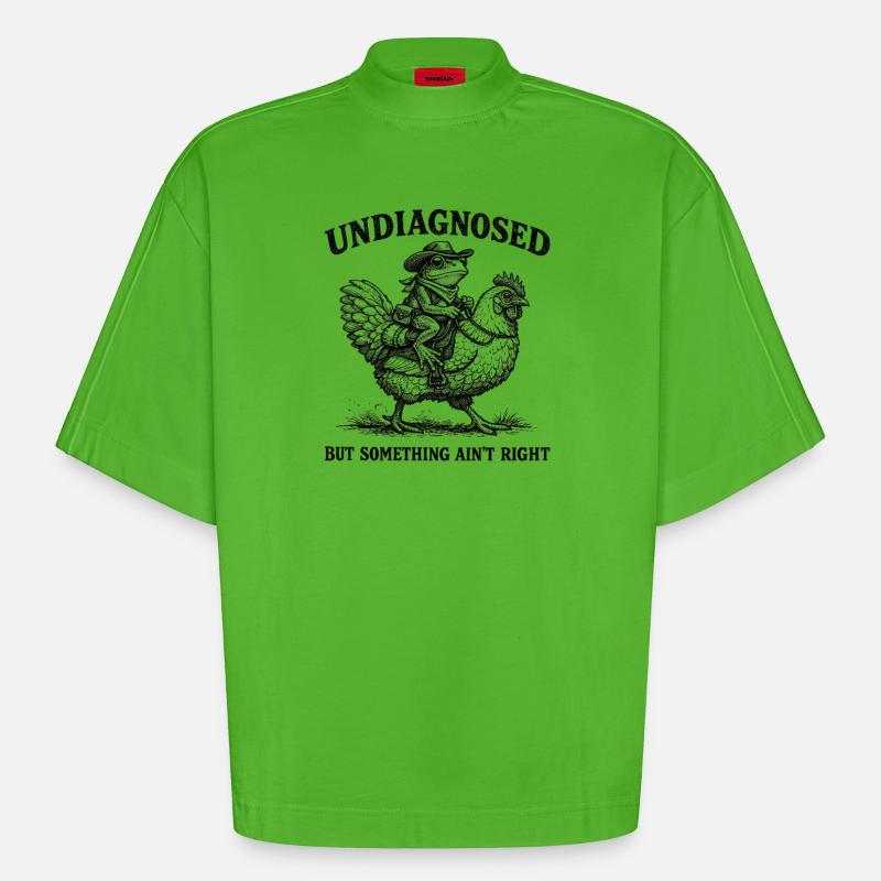 Not diagnosed, but something is wrong - Heavyweight Oversized Organic Boxy T-Shirt Made in EU - Apple Neon