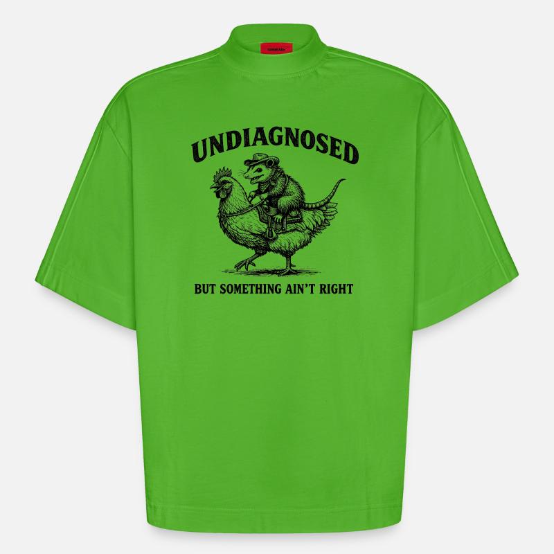 Not diagnosed, but something is wrong - Heavyweight Oversized Organic Boxy T-Shirt Made in EU - Apple Neon