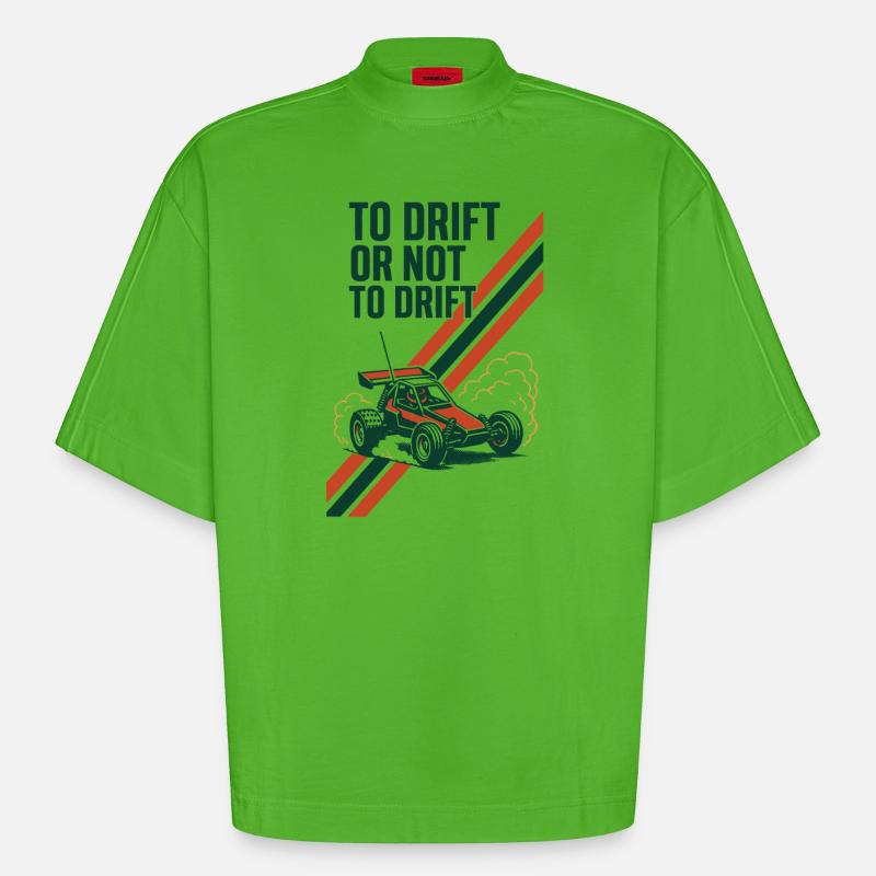 Driften oder nicht | RC Drift Auto - Heavyweight Oversized Organic Boxy T-Shirt Made in EU - Apple Neon