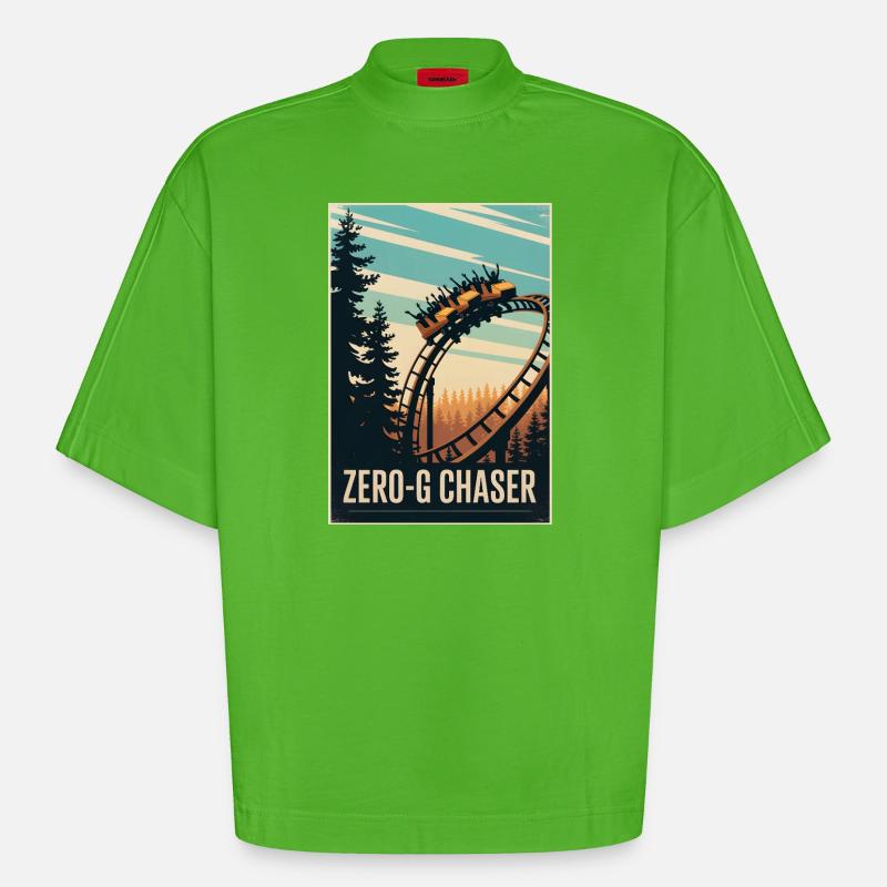 Zero-G Jäger | Achterbahn Thrill - Heavyweight Oversized Organic Boxy T-Shirt Made in EU - Apple Neon