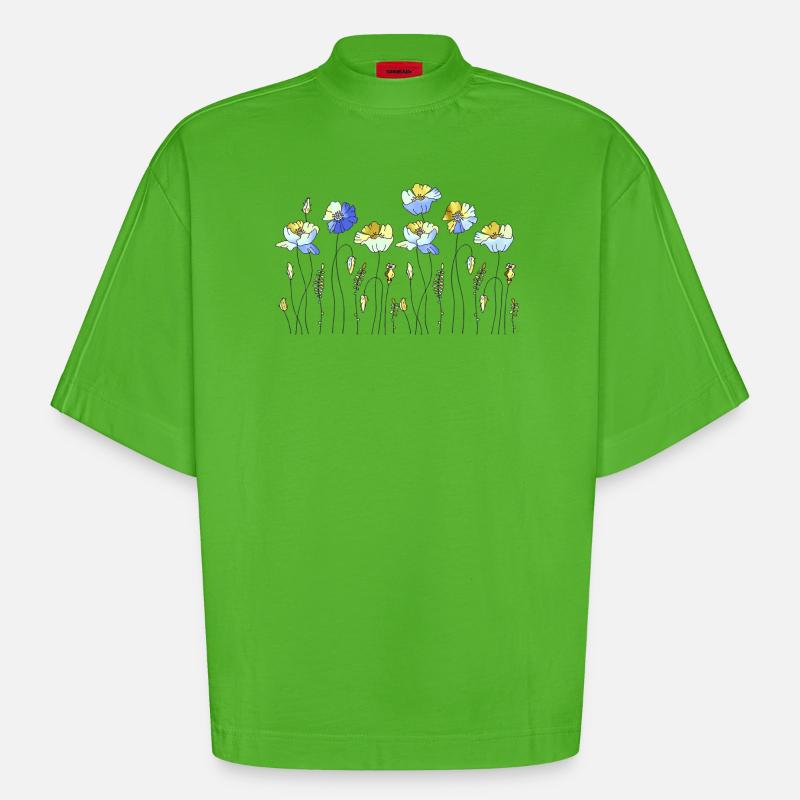 Fleur - T-shirt bio épais oversize Boxy fabriqué en UE - Apple Neon