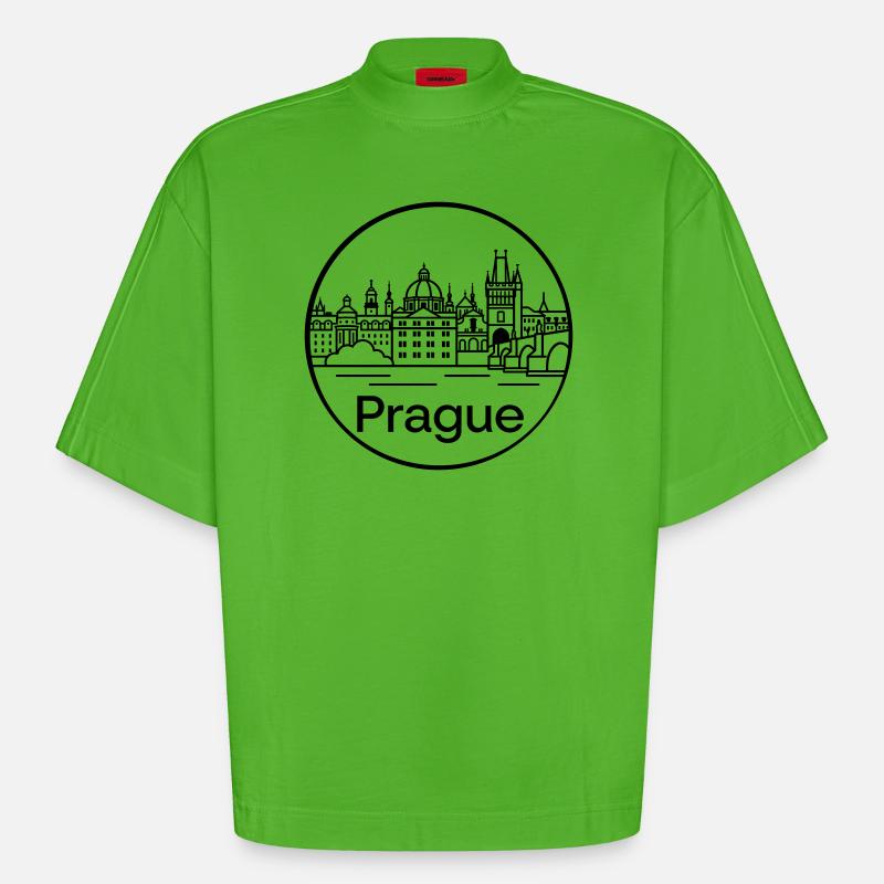Prag - Heavyweight Oversized Organic Boxy T-Shirt Made in EU - Apple Neon