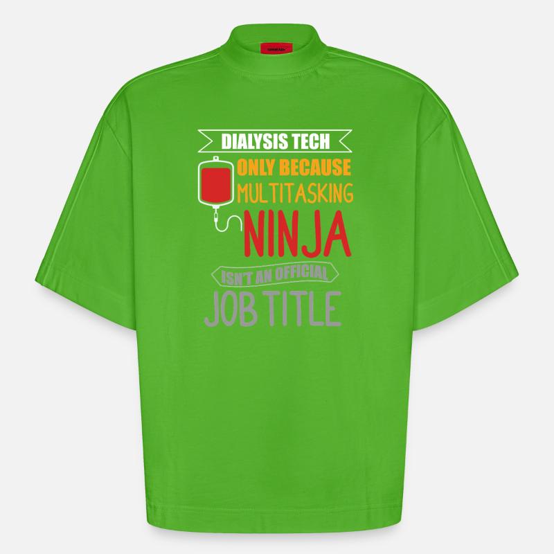 Technicien en dialyse néphrologie - T-shirt bio épais oversize Boxy fabriqué en UE - Apple Neon