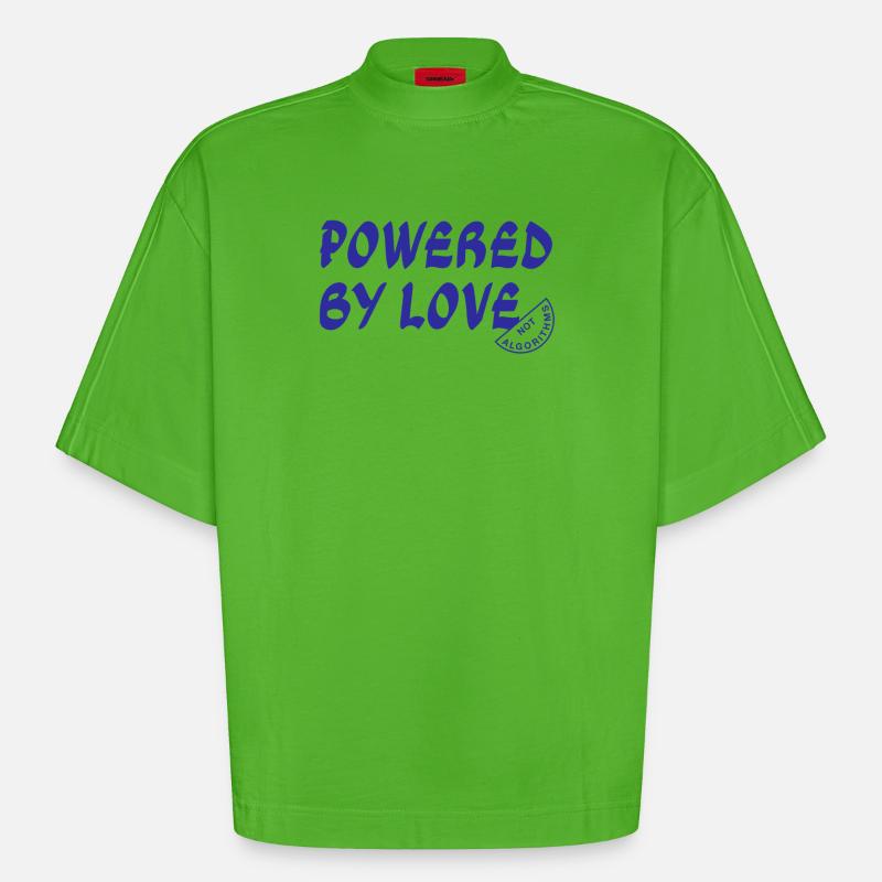 Angetrieben von Love Not Algorithms - Heavyweight Oversized Organic Boxy T-Shirt Made in EU - Apple Neon